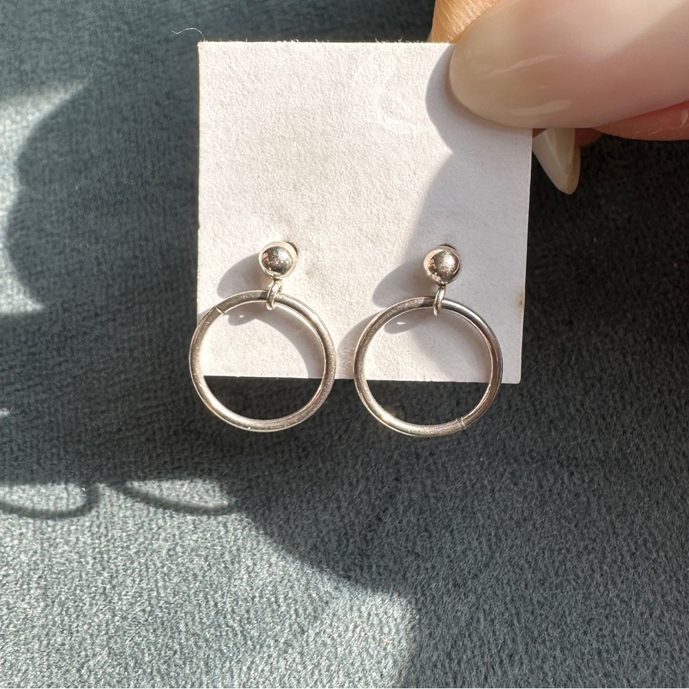 Thesis of Alexandria circle post earring studs (silver)